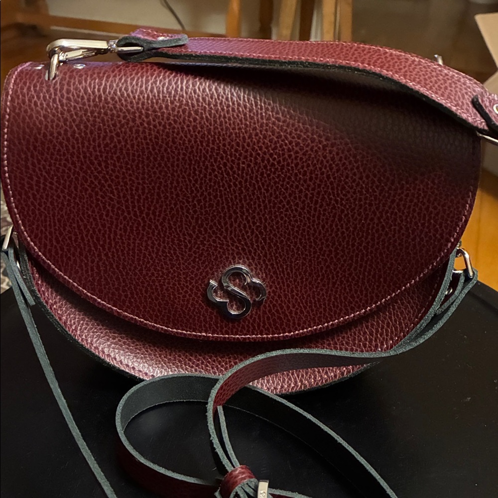 Cambridge Satchel Crossbody in Oxblood Celtic Grain—The Kate 🇬🇧 - Picture 5 of 13